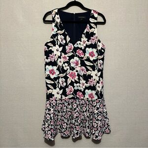 Banana Republic navy blue floral swing dress - size 10